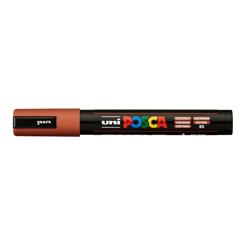 Акрилен маркер Posca PC-5M, 1,8 – 2,5 mm, кестеняв (20)