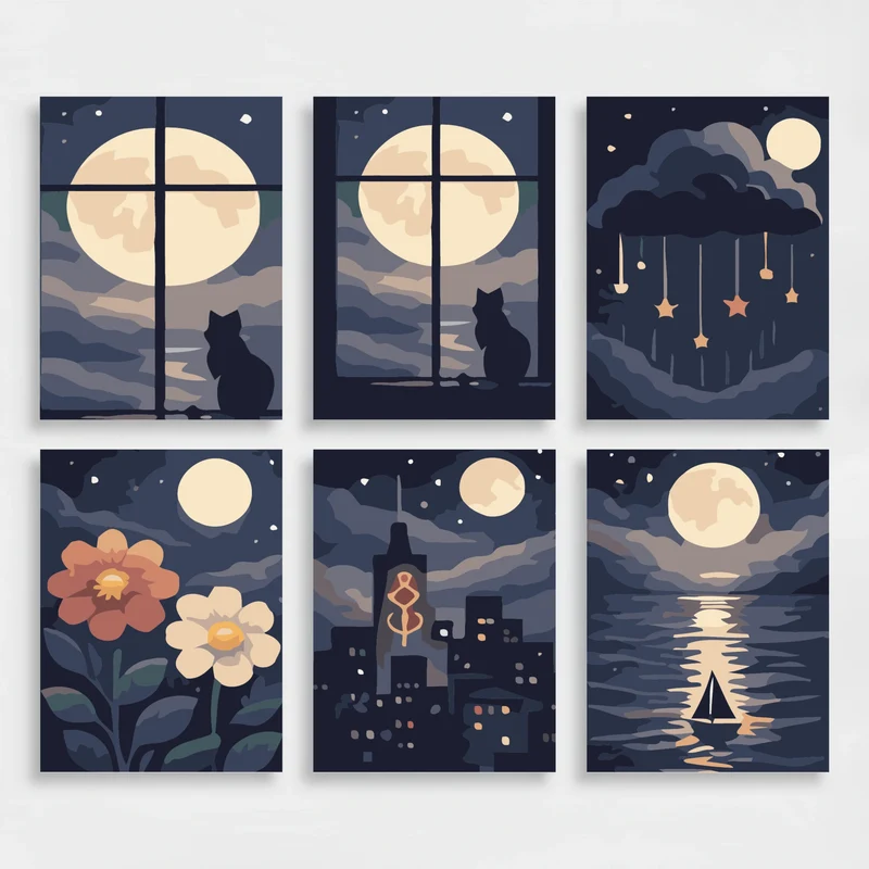 Moonlight Dreams - Mini Paint by Numbers Set
