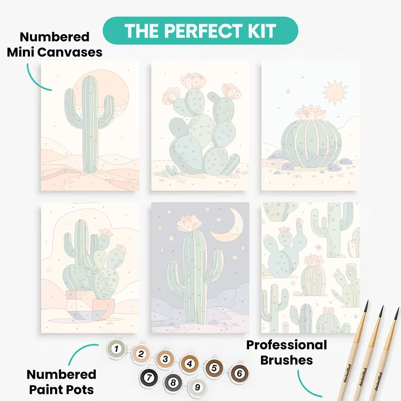 Desert Blooms - Mini Paint by Numbers Set
