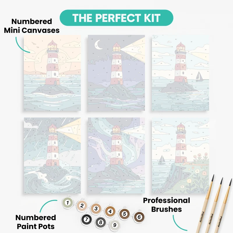 Coastal Beacon - Mini Paint by Numbers Set