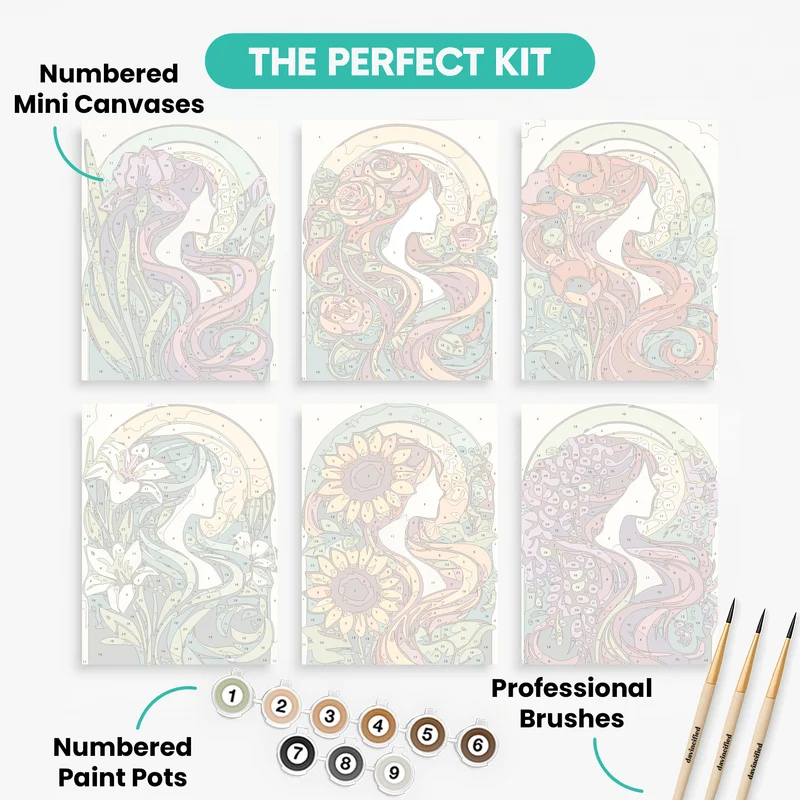 Botanical Muse - Mini Paint by Numbers Set