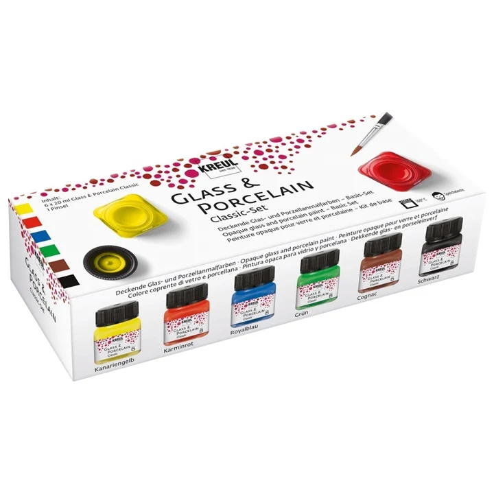 Farby na porcelán Brillant Hobby Line / set 6 x 20 ml štetec