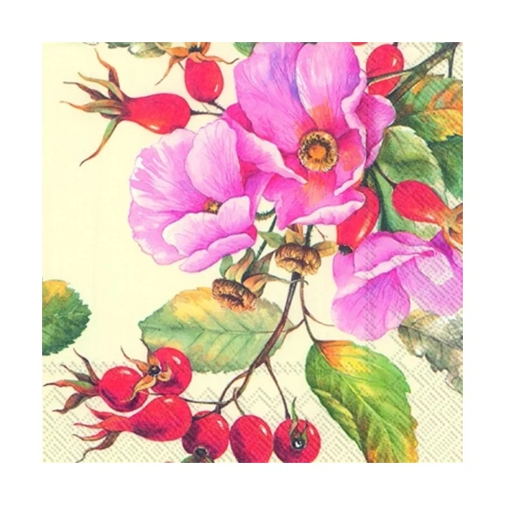Eko servítky na dekupáž Wild Rose - 1ks