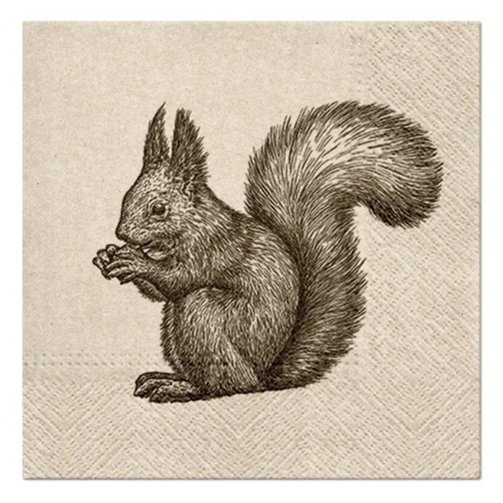 Eko servítky na dekupáž Squirrel - 1 ks
