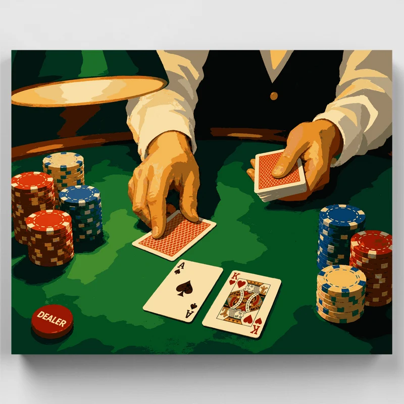 Dealer's Winning Hand - Paint by Numbers Kit