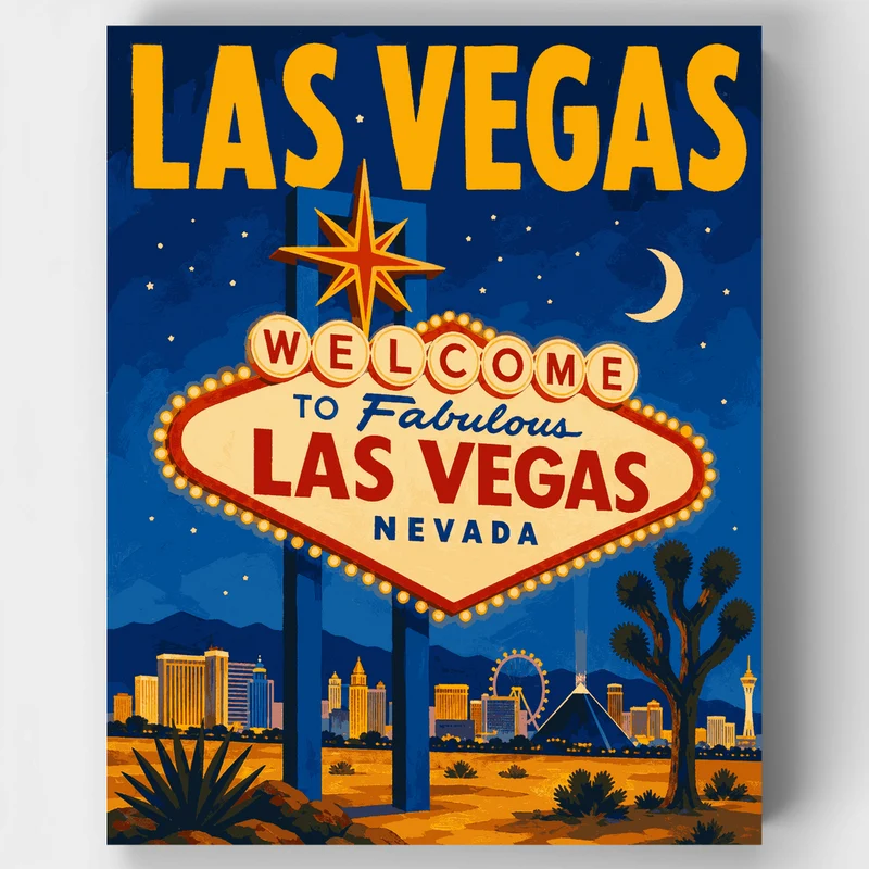 Fabulous Vegas Sign - Paint by Numbers Kit