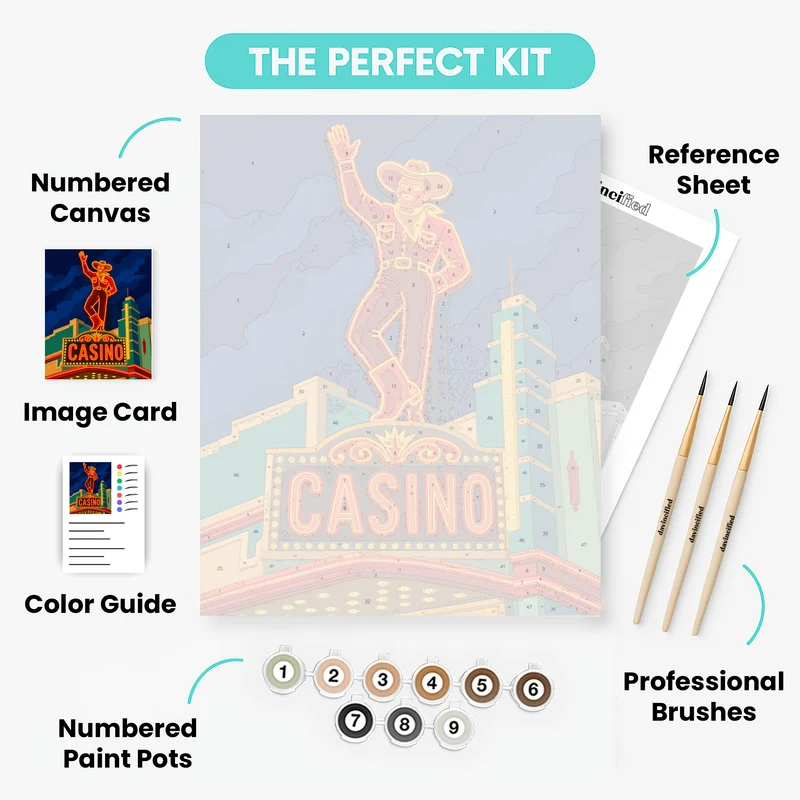 Neon Cowboy Casino - Paint by Numbers Kit