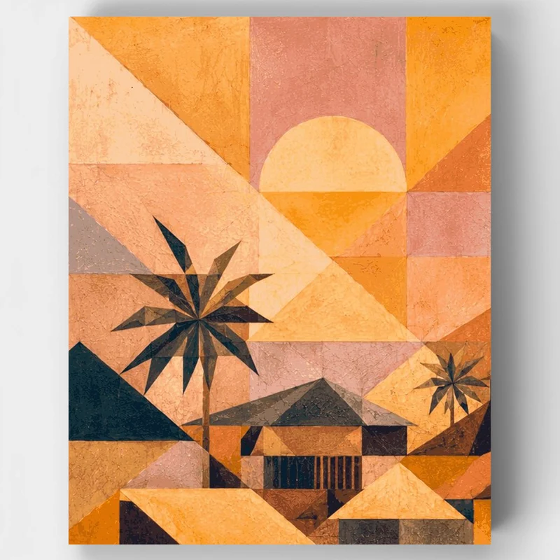 "Kampung Golden Hour" Paint by Numbers Kit