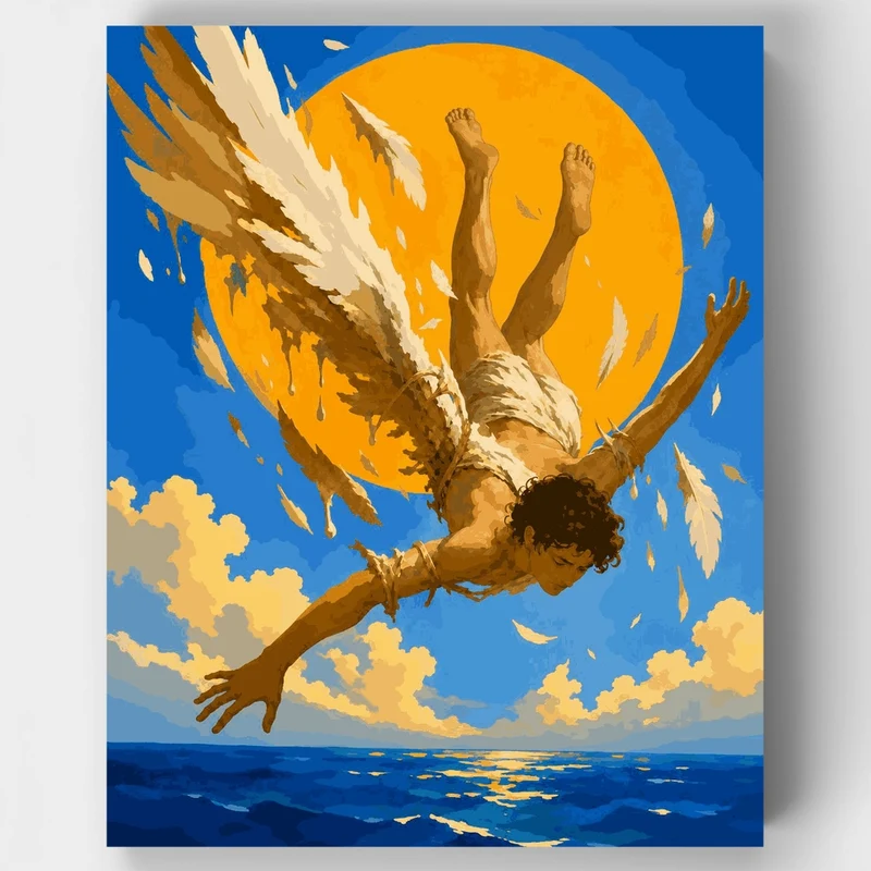 Icarus Falling to the Sea - Paint by Numbers Kit