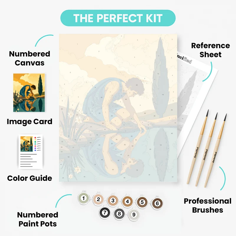 Narcissus at the Pool - Paint by Numbers Kit