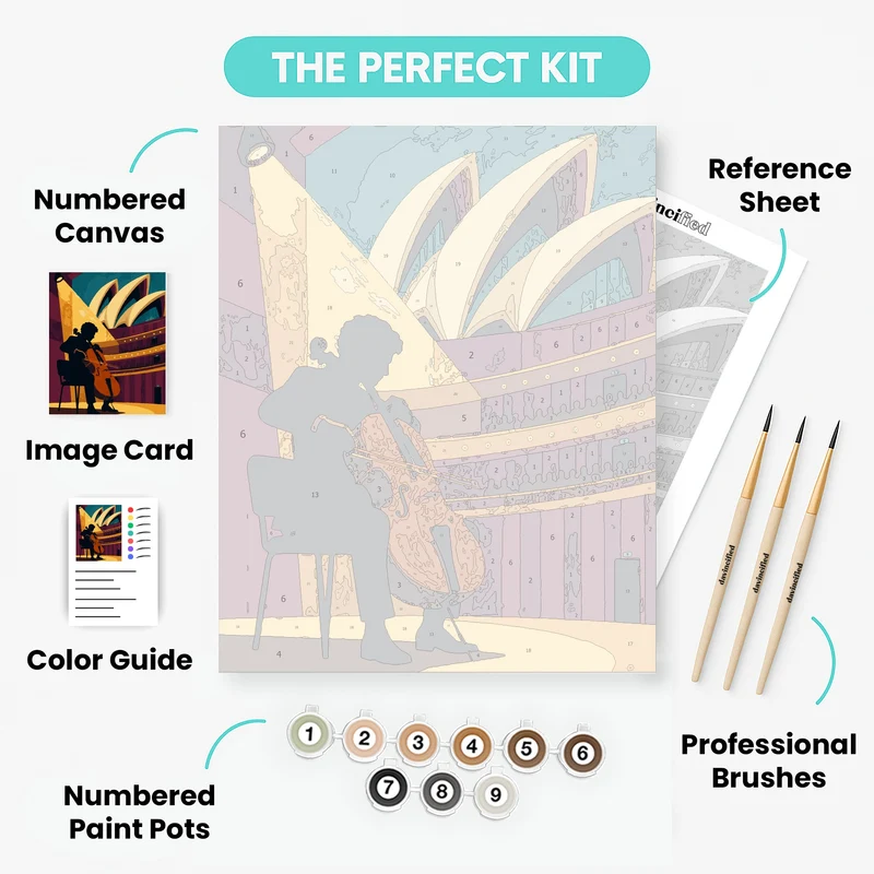 Cellist at the Opera House - Paint by Numbers Kit