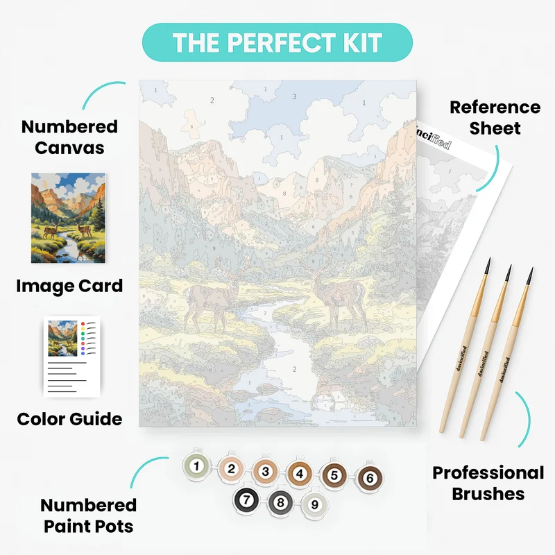 Rocky Mountain National Park Twin Bucks at Canyon Creek - Paint by Numbers Kit
