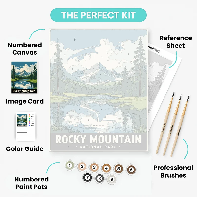 Rocky Mountain National Park Glacier Creek Meadow - Paint by Numbers Kit