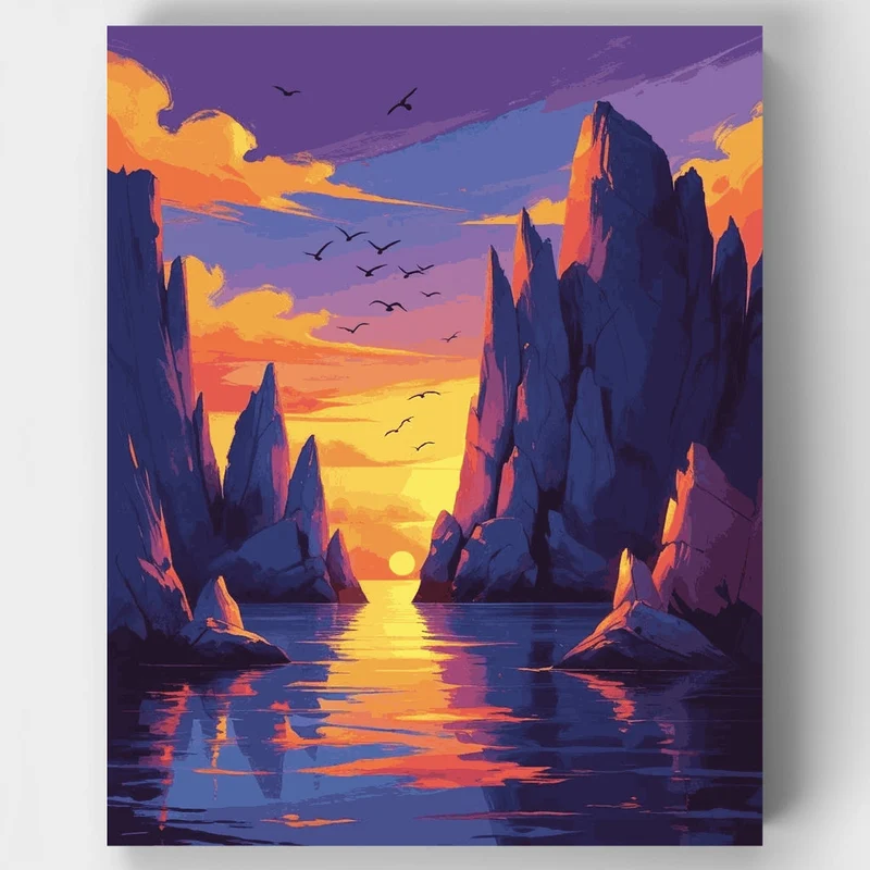 Olympic National Park Sunset Canyon - Paint by Numbers Kit