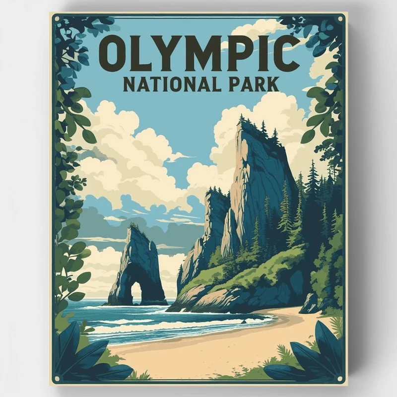 Olympic National Park Sea Stacks and Coastal Cliffs - Paint by Numbers Kit
