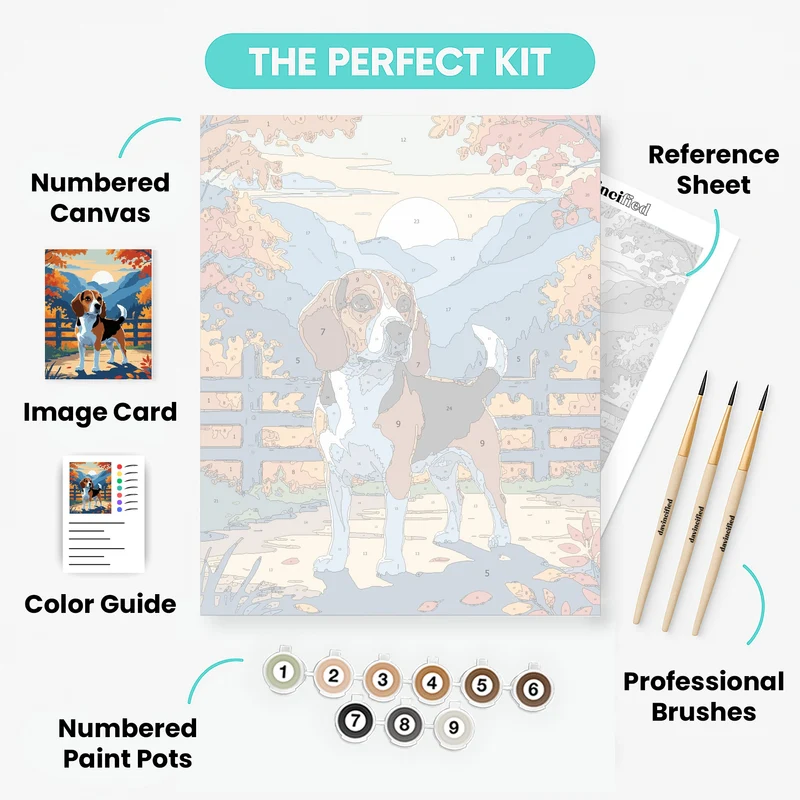 Beagle in Great Smoky Mountains - Paint by Numbers Kit