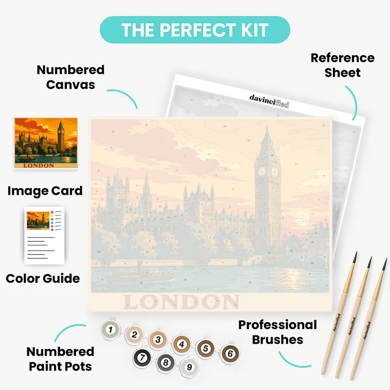 Big Ben Sunset Glow - Paint by Numbers Kit