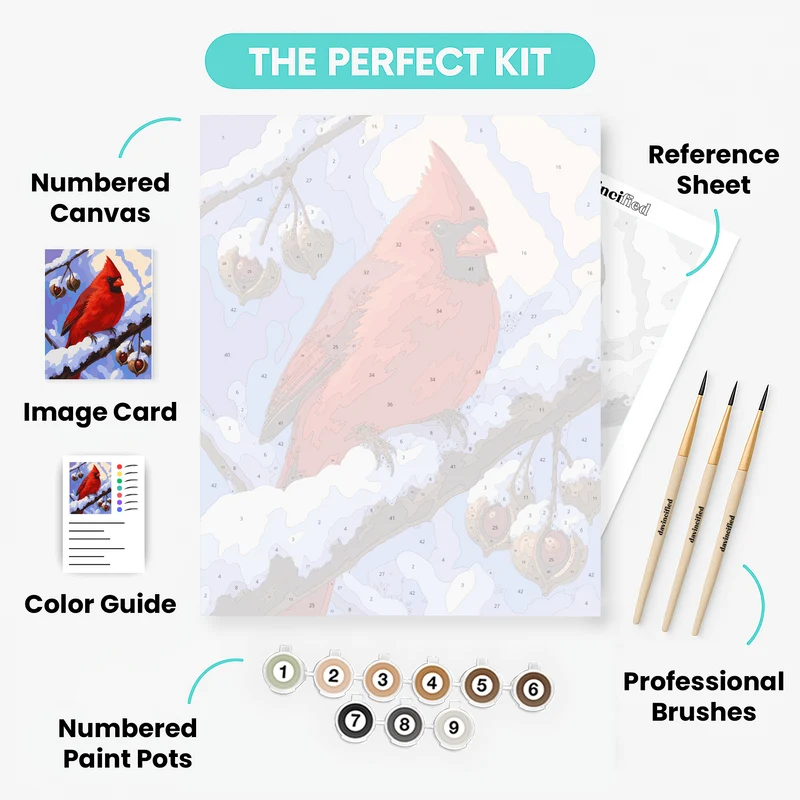 Winter Cardinal - Paint by Numbers Kit