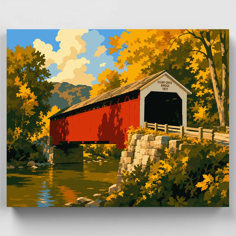 Clear Creek Bridge - Paint by Numbers Kit