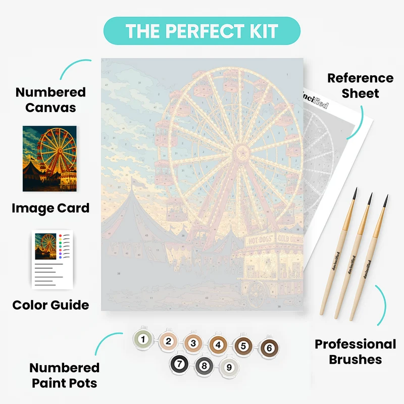 Carnival Ferris Wheel Sunset - Paint by Numbers Kit