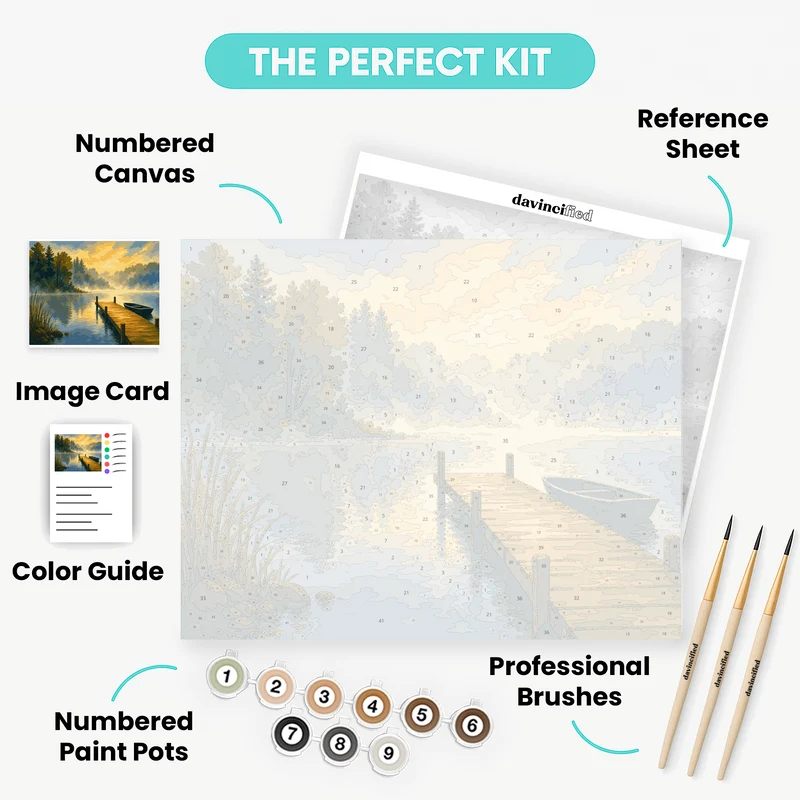 Misty Lake Dock - Paint by Numbers Kit