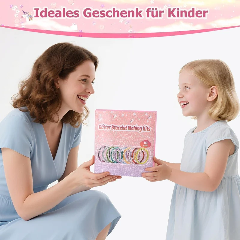 DIY Glitzerarmband-Bastelset für Mädchen ab 6 Jahren