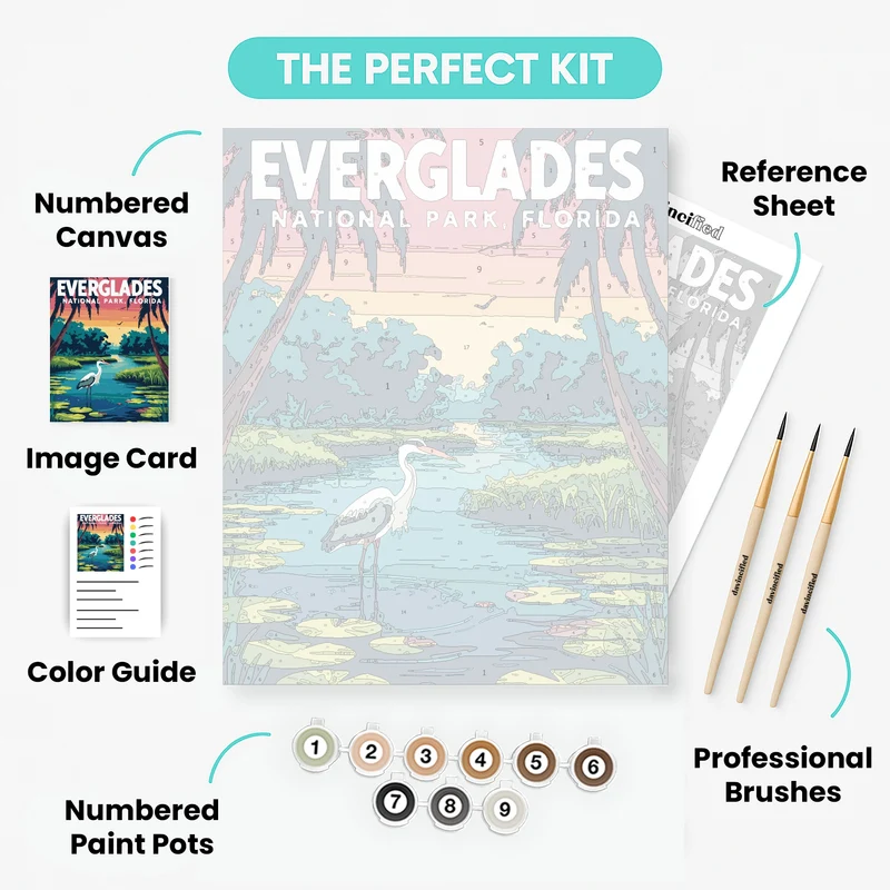 Everglades National Park Great Blue Heron Wetlands - Paint by Numbers Kit