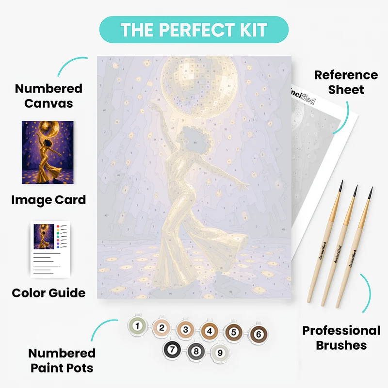 Golden Disco Dancer - Paint by Numbers Kit