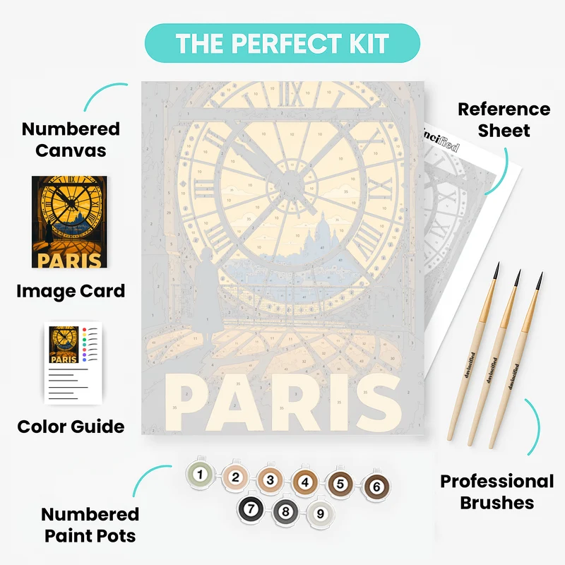 Clock Tower Paris - Paint by Numbers Kit