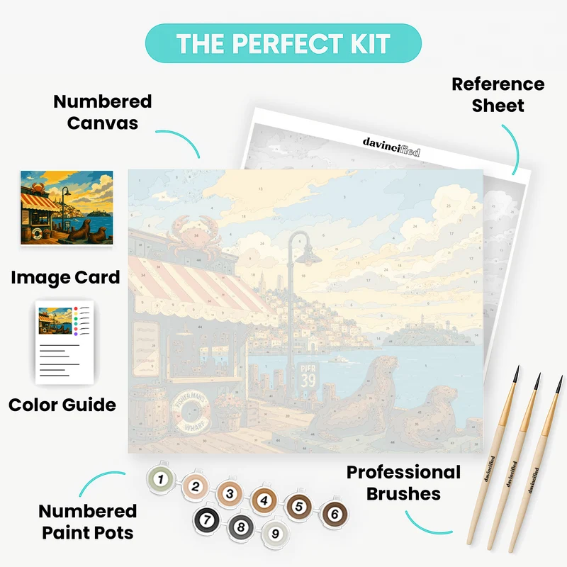 Pier 39 Sea Lions - Paint by Numbers Kit