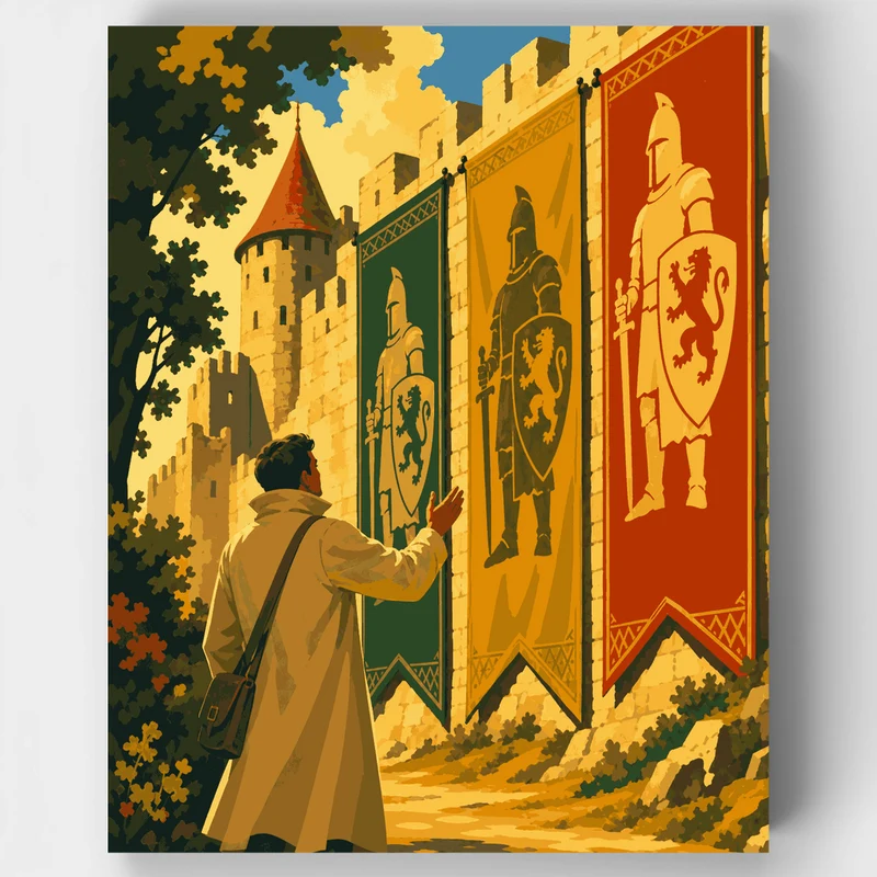 Knight Banners Castle - Paint by Numbers Kit