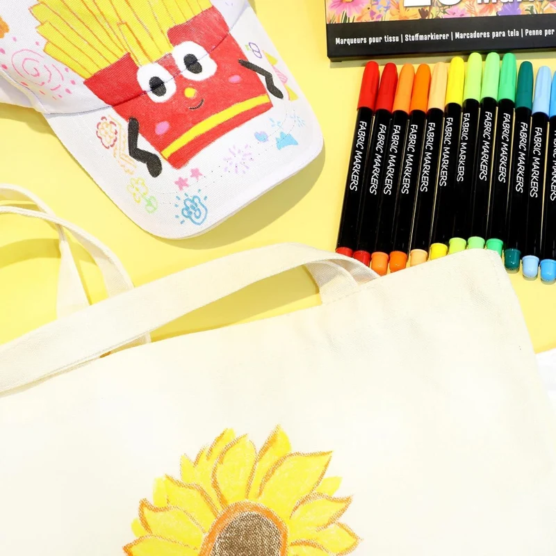 Textilstifte Set 20 Farben – Waschmaschinenfest & Feinspitze