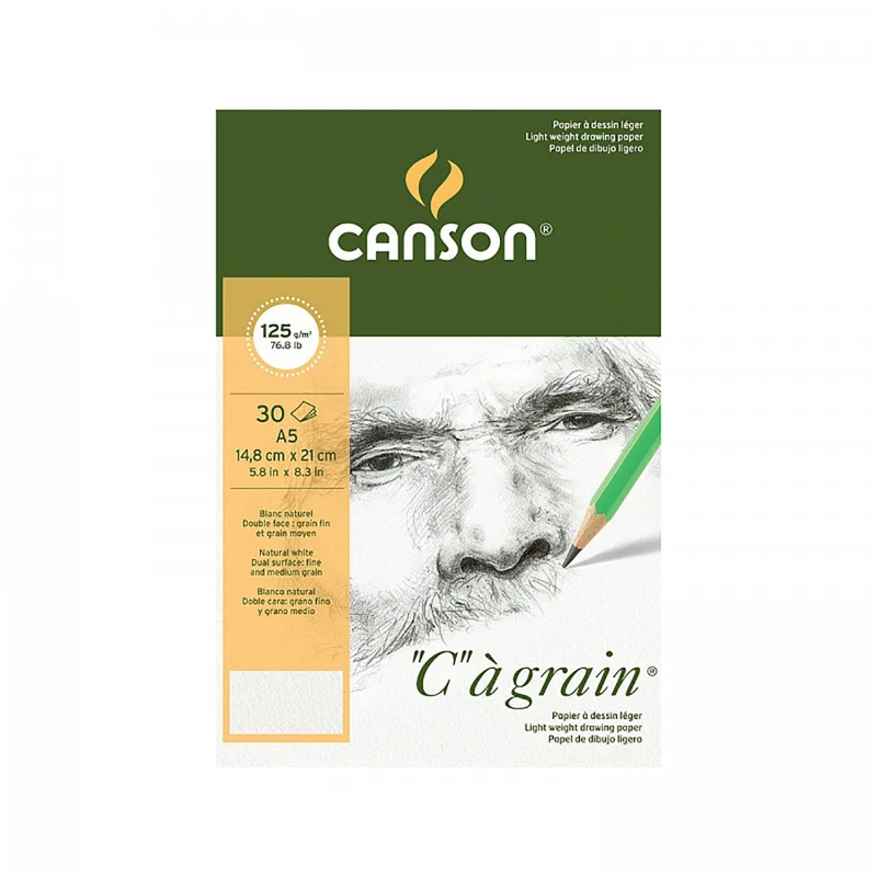 Album da disegno CANSON C a grain 125 g/m² A5, 30 fogli, rilegatura a spirale