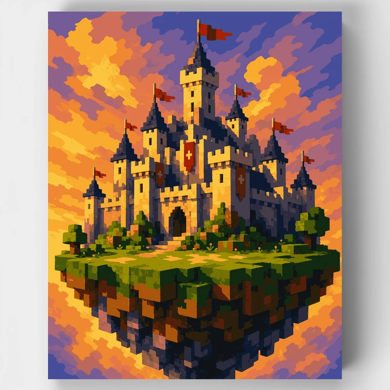 Floating Castle Island - Paint by Numbers Kit