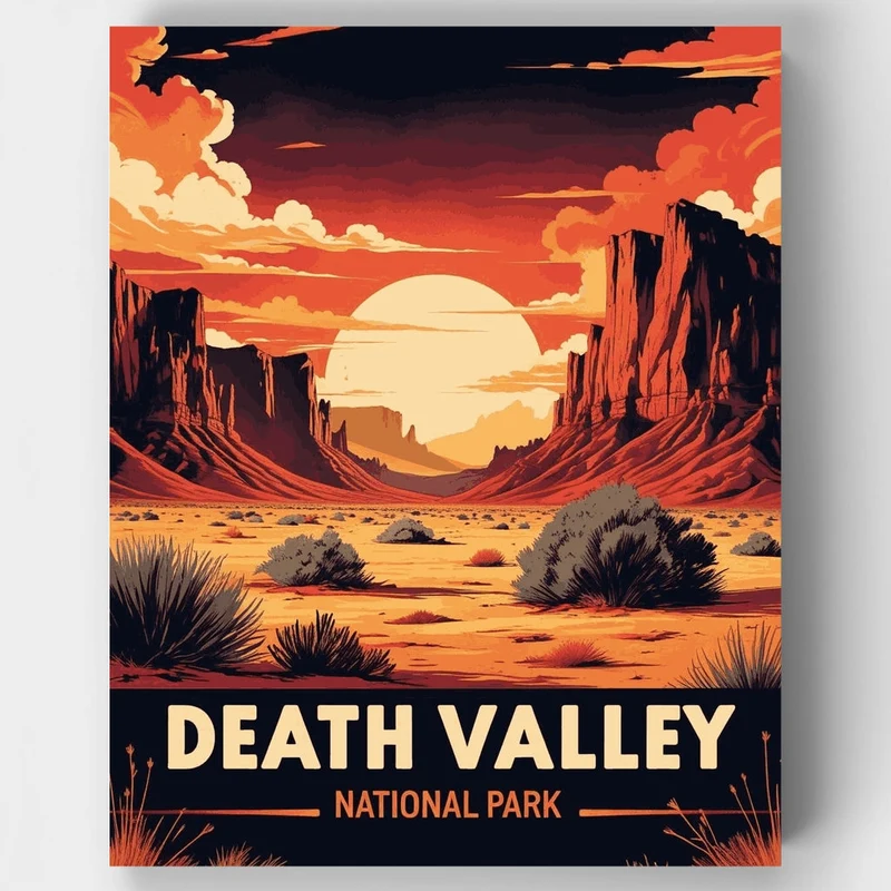 Death Valley Canyon Sunset Landscape - Paint by Numbers Kit