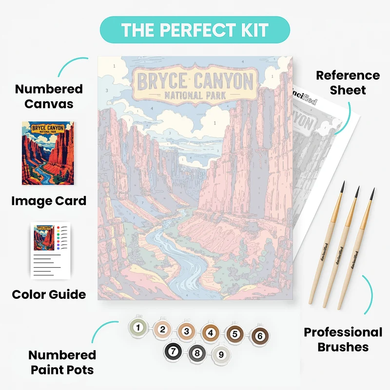 Bryce Canyon National Park Winding River Canyon - Paint by Numbers Kit