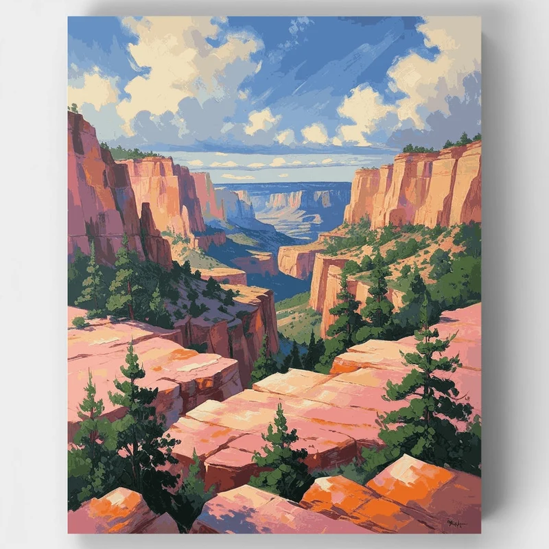 Bryce Canyon National Park Red Rock Canyon Overlook - Paint by Numbers Kit