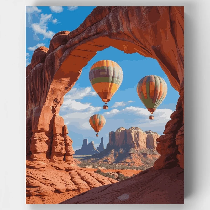 Arches National Park Hot Air Balloons - Paint by Numbers Kit