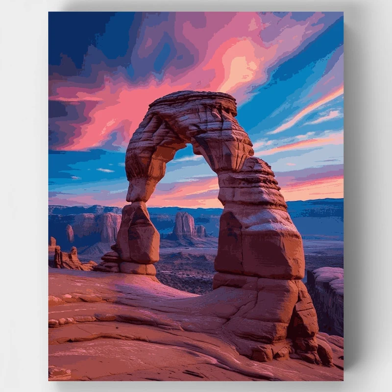 Arches National Park Delicate Arch Sunset - Paint by Numbers Kit