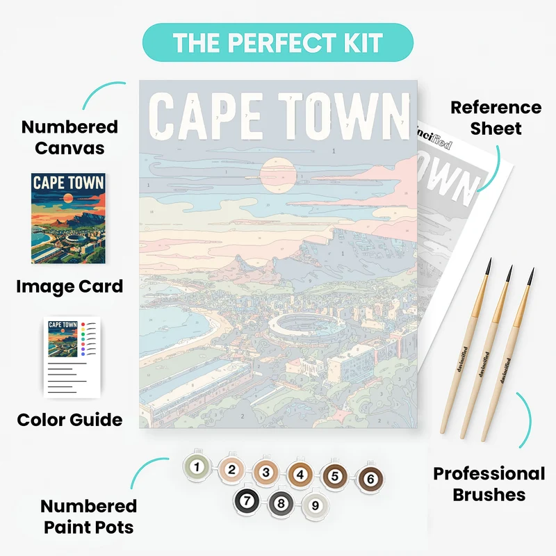 Cape Town Aerial Sunset View - Paint by Numbers Kit