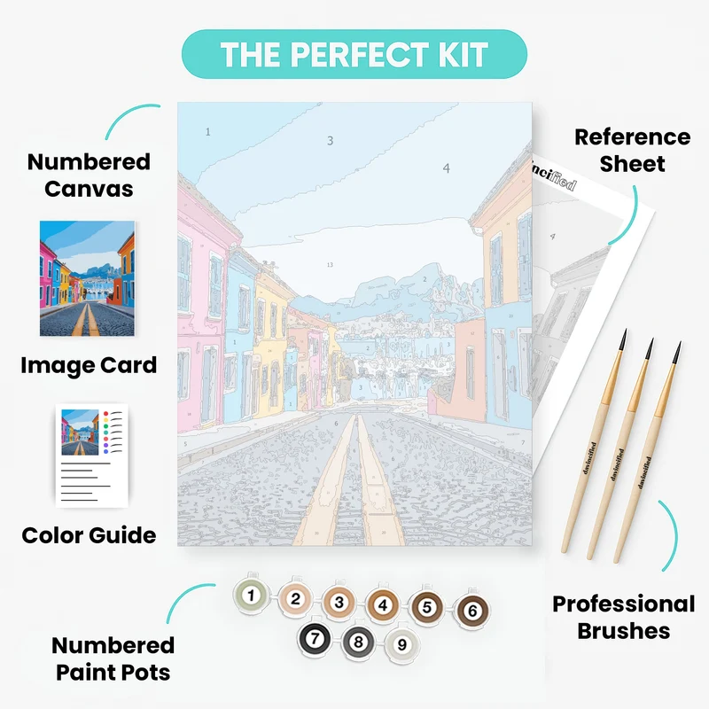 Cape Town Colorful Street - Paint by Numbers Kit