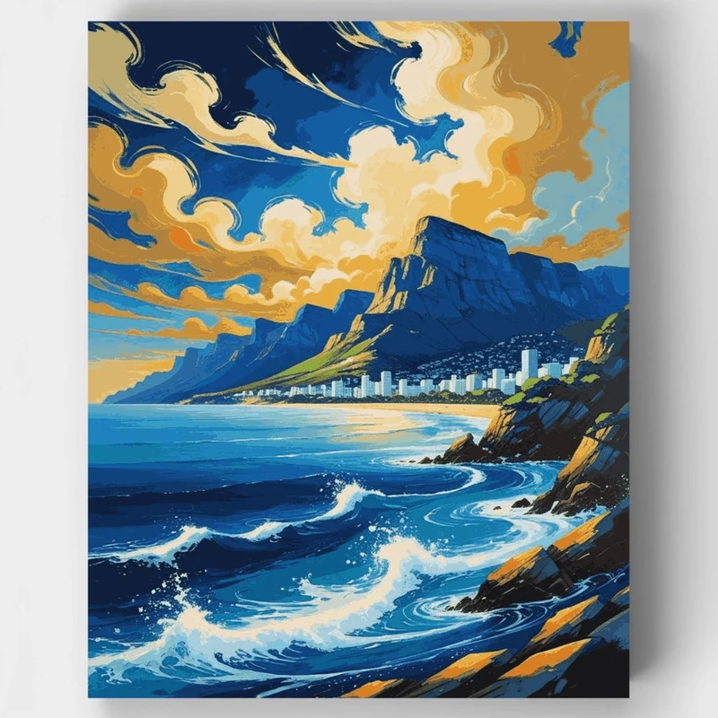 Cape Town Coastal Panorama - Paint by Numbers Kit