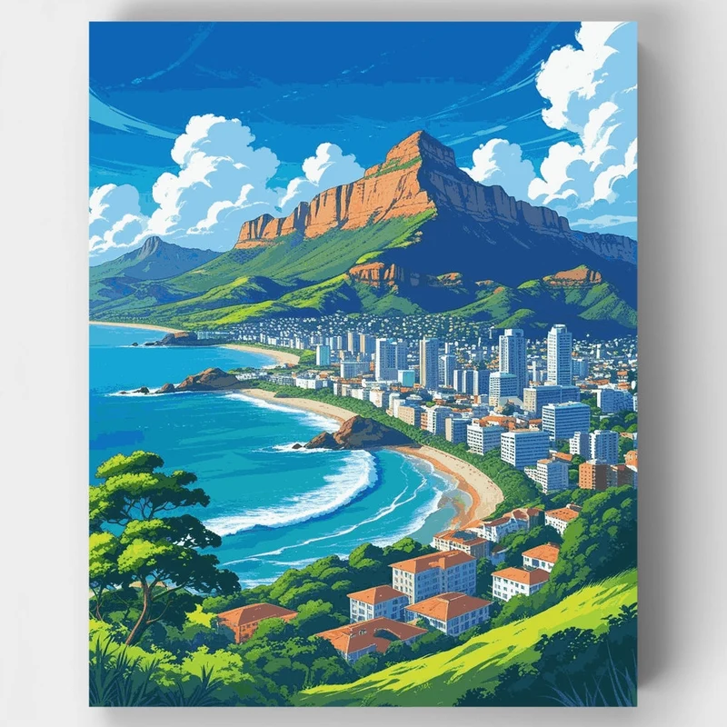 Cape Town Coastal Splendor - Paint by Numbers Kit