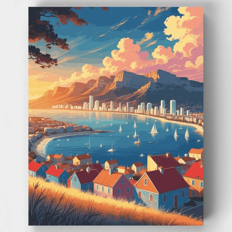 Cape Town Bay Sunset - Paint by Numbers Kit