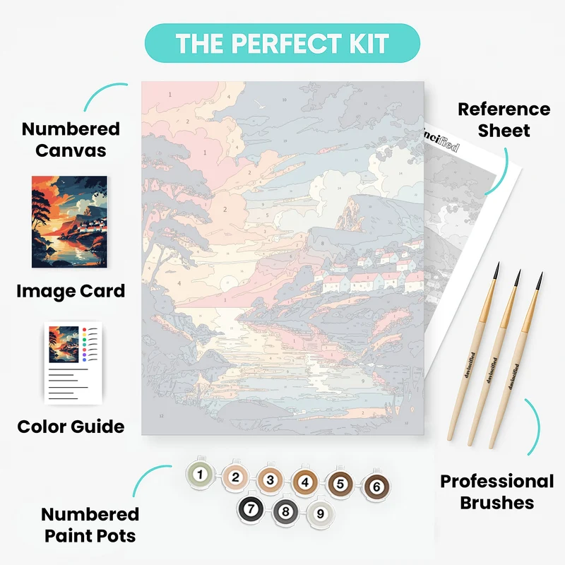 Cape Town Coastal Sunset - Paint by Numbers Kit