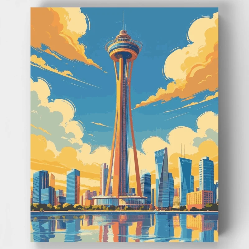 Auckland Sky Tower Skyline - Paint by Numbers Kit