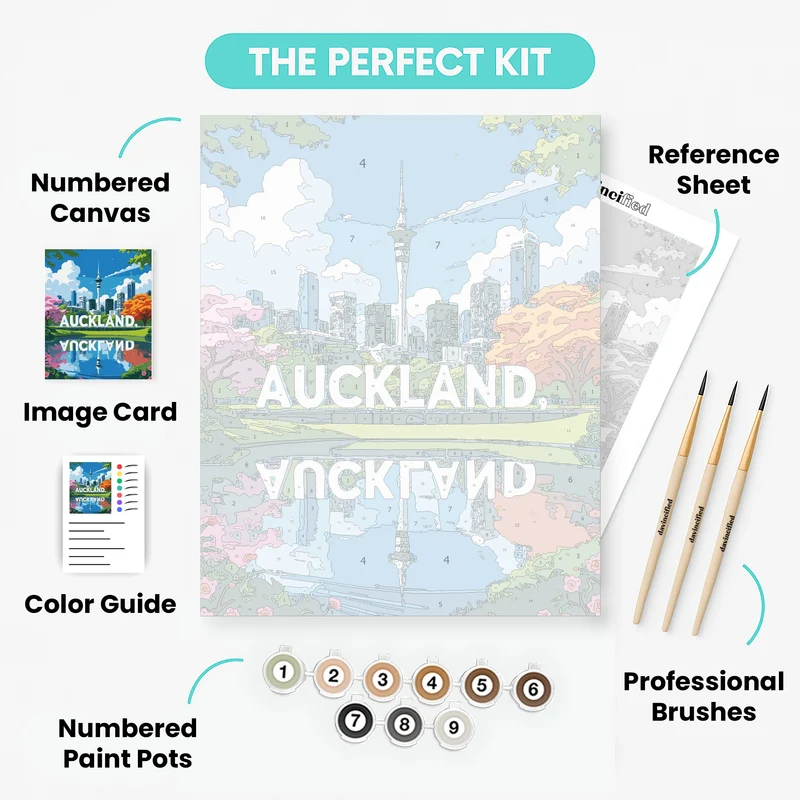 Auckland, New Zealand - Paint by Numbers Kit