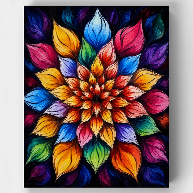 Radiant Bloom Mandala - Paint by Numbers Kit