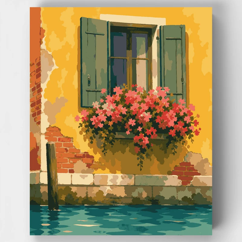 Venetian Flower Window - Paint by Numbers Kit