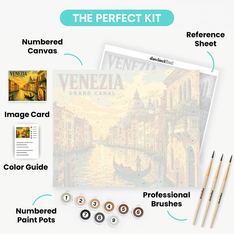 Golden Gondola Glow - Paint by Numbers Kit